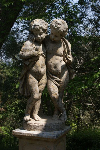 Statue Jumeaux à la Colombe